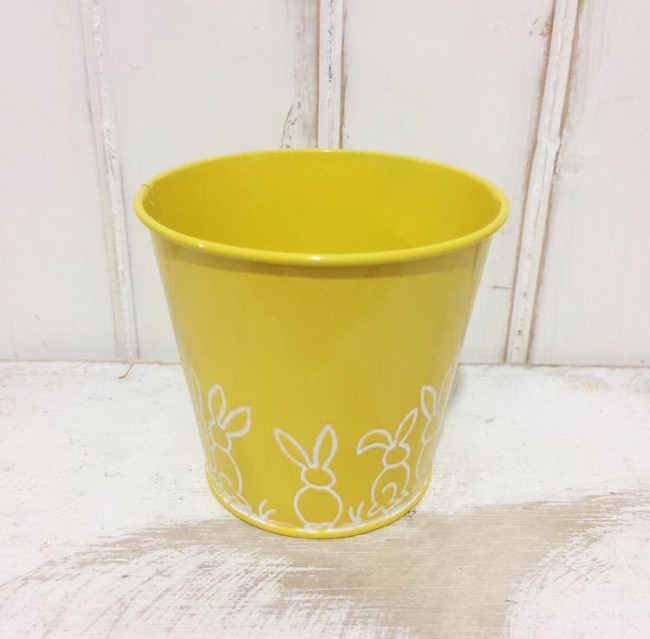 # VASO LATA COELHO AMARELO