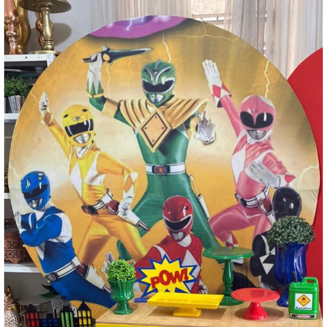 CAPA PAINEL REDONDO POWER RANGERS