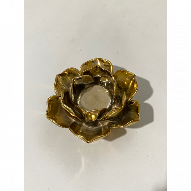 CASTIÇAL FLOR DOURADO