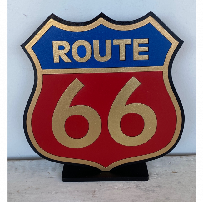 PLACA ROUTE 66 MDF