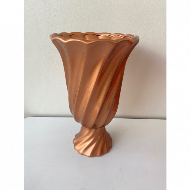 VASO ONDULADO CERÂMICA ROSE