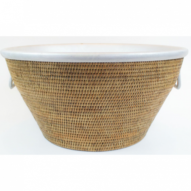 CHAMPANHEIRA EM RATTAN E ALUMINIO 46CM