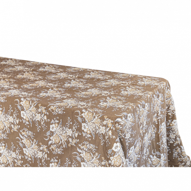 TOALHA 3,80 X 2,60 JACQUARD FLORIDO MARROM