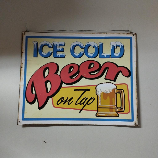 PLACA ICE COLD BEER ON TAP 38X30