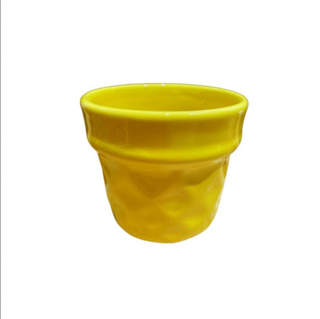 Vaso amarelo ceramica 10x12