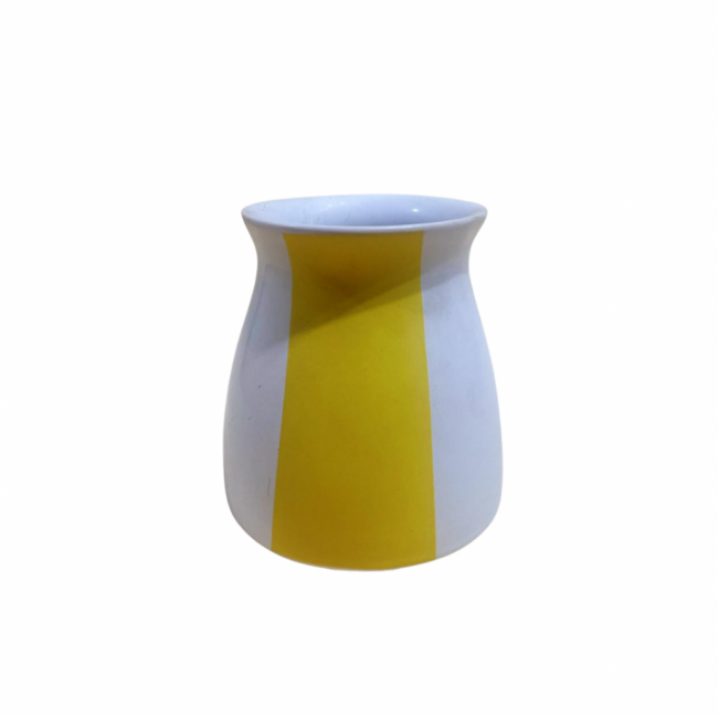 vaso listras amarelo e branco