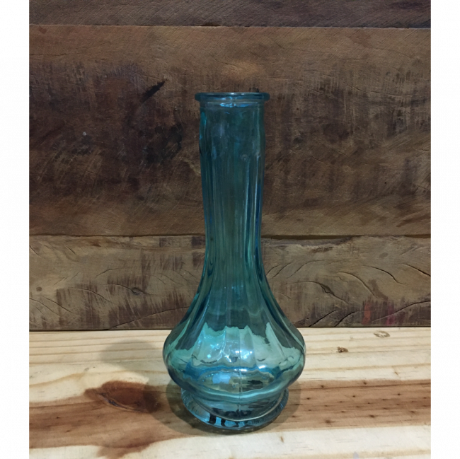 vaso vidro azul 15cm pescoco fino