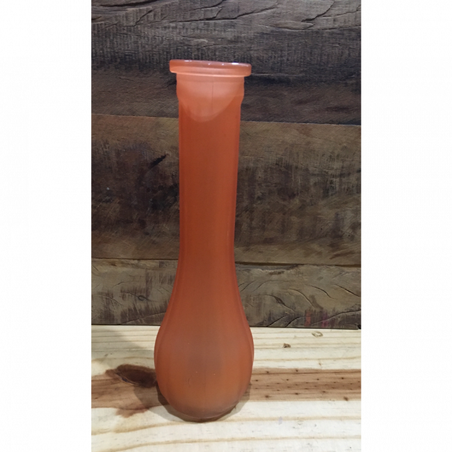 vaso vidro laranja 22cm pescoco fino