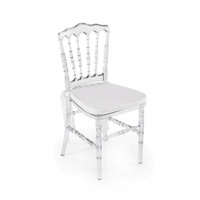 Cadeira Dior Cristal, assento branco