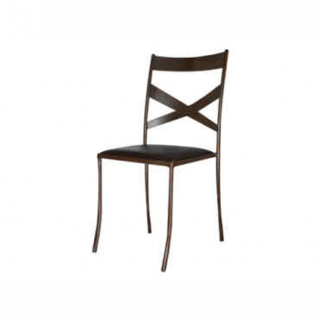 Cadeira Polly em aço na cor marrom, assento marrom