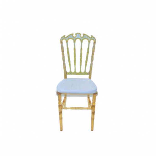 Cadeira Royal Cristal Âmbar, assento branco