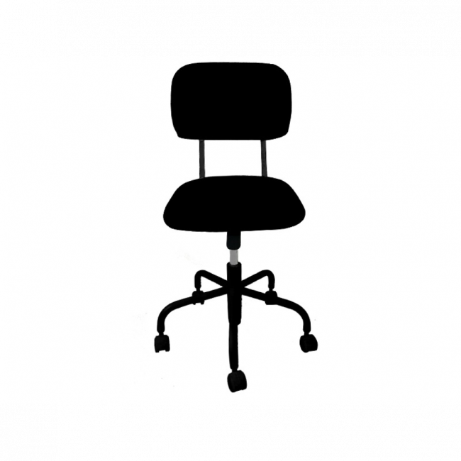Cadeira z Secretária PRETA - Com rodízios, estofada no assento e no encosto