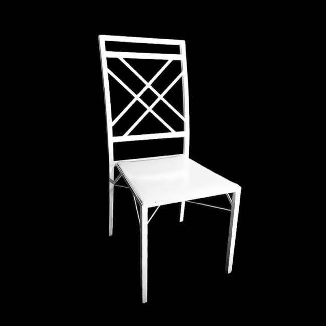 Cadeira Ferro Almofadada Branca