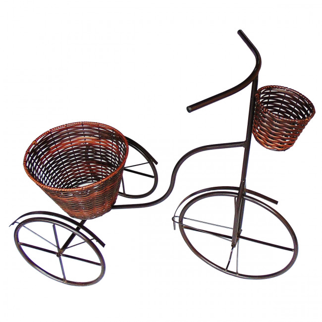 Bicicleta Triciclo Ferro Rústica C/ 2 Vasos 80x75cm