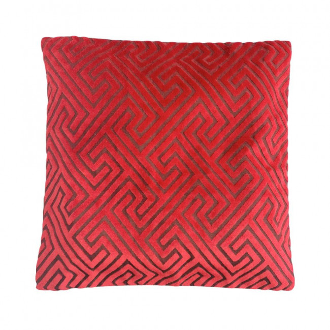 Almofada Tecido Veludo Geometrico Vermelho 40x40cm
