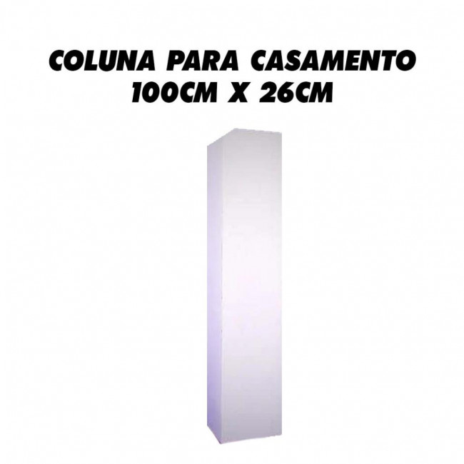 Coluna Branca Madeira 100cm x 26cm