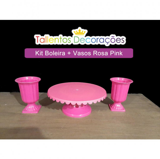 Kit boleira + vasos rosa pink
