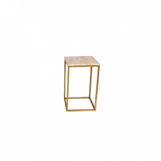 Mesa de ferro pequena quadrada (dourada ou prata)