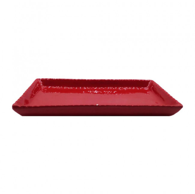 Bandeja em cerâmica retangular Vermelha (30x16cm)