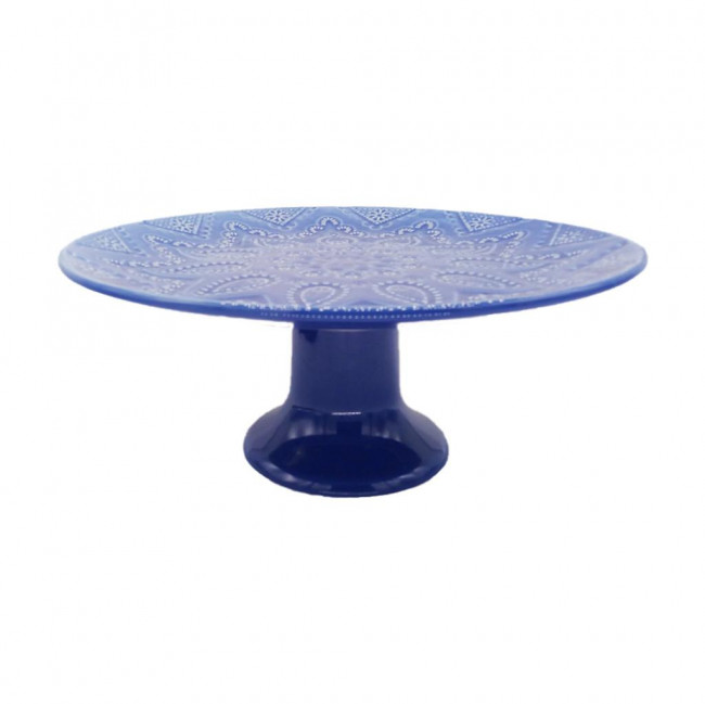 Prato em cerâmica Azul Bombaim (médio- Ø28x10cm)