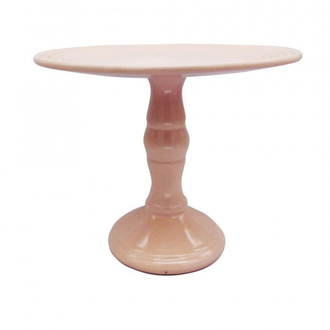 Prato em cerâmica rosa claro alto (Ø30x24cm)