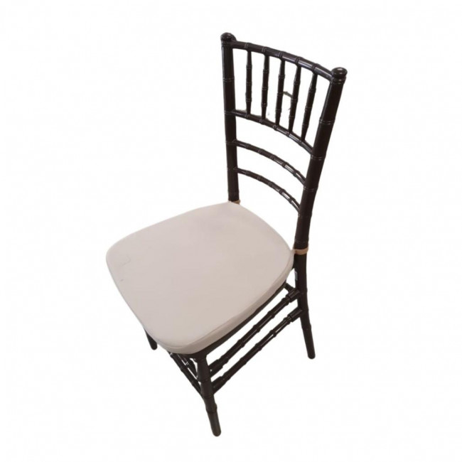 Cadeira Tiffany marrom (polipropileno) com assento bege