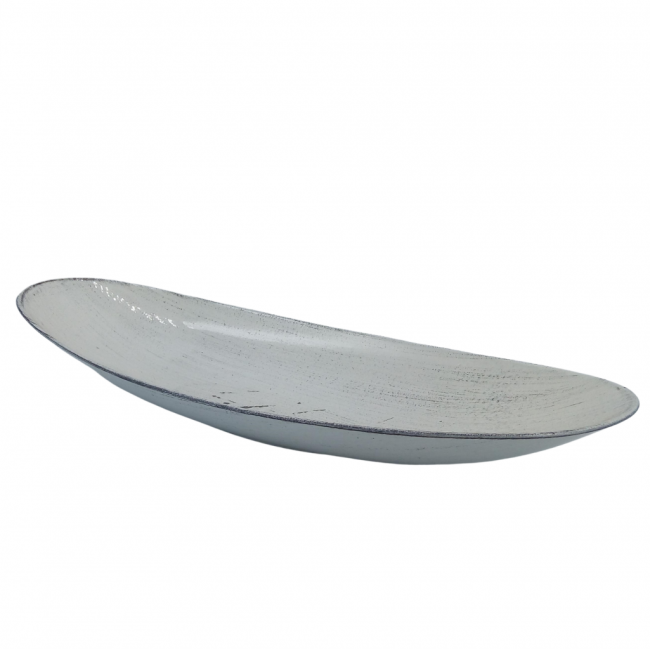 Petisqueira melamina oval branco media (40x17x6cm)