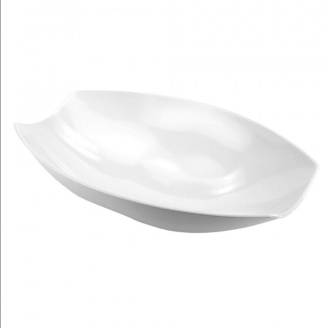 Saladeira em louça branca retangular \'\'barco\'\' (cód..: W1006)