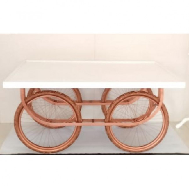 Mesa de roda  Bronze/ rose golde / cobre 1,60 X 1,10 CM mesa bicicleta
