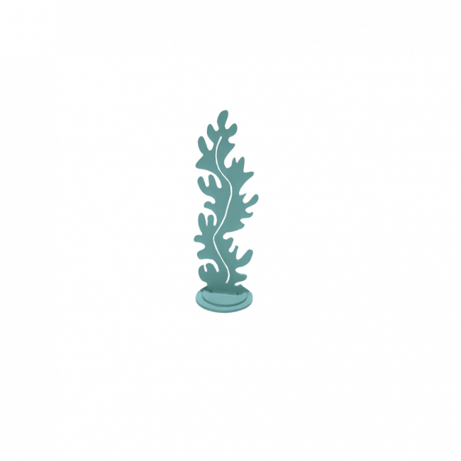 Alga decorativa de mesa MDF Turquesa (6,5Dx21,5A)