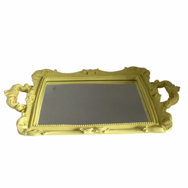 Bandeja Amarela Espelho Quadro Resina M AD (39,5Cx25,5Lx3A)