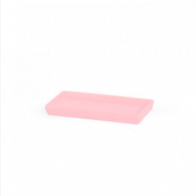 Bandeja Rosa Candy Color Retangular Louça P (25CX12,5LX3A)