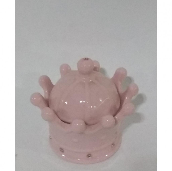 Coroa rosa de louça P Príncipe / Princesa , Chá revelação 5,5 x 8 cm altura