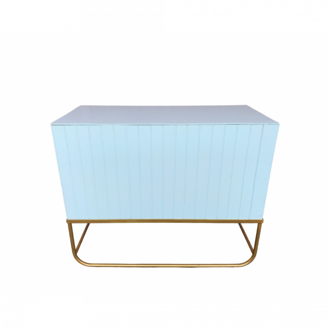 Mesa azul   com dourada 99 x 48 x 82 cm Alt