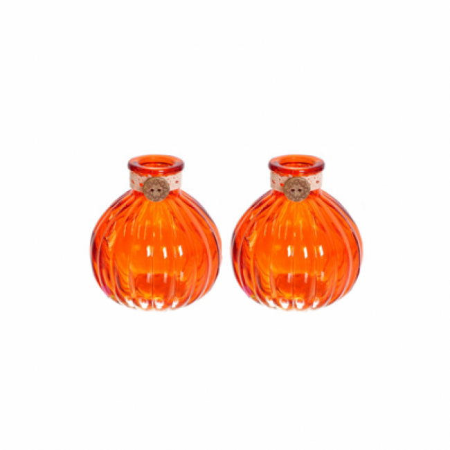 Mini vaso em vidro laranja (9A x 8D)