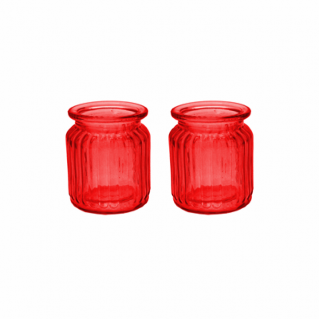 Mini vaso em vidro vermelho (9,5A x 8D)