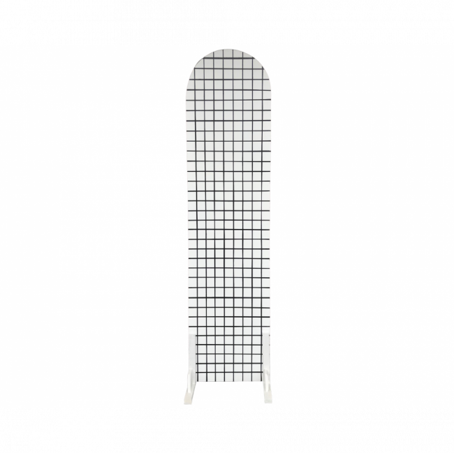 Painel branco e preto grid arredondado/ romano MDF 48,5L x 195A cm