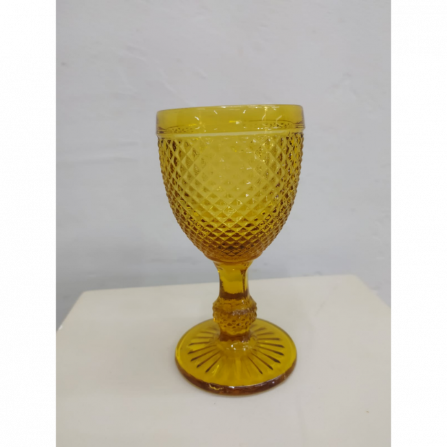 Taça Dourada Vidro Alta Redonda P (7Dx14,5A)