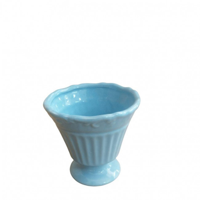 vaso Azul Claro Alto Redondo Louça M CK (14Dx14,5A)