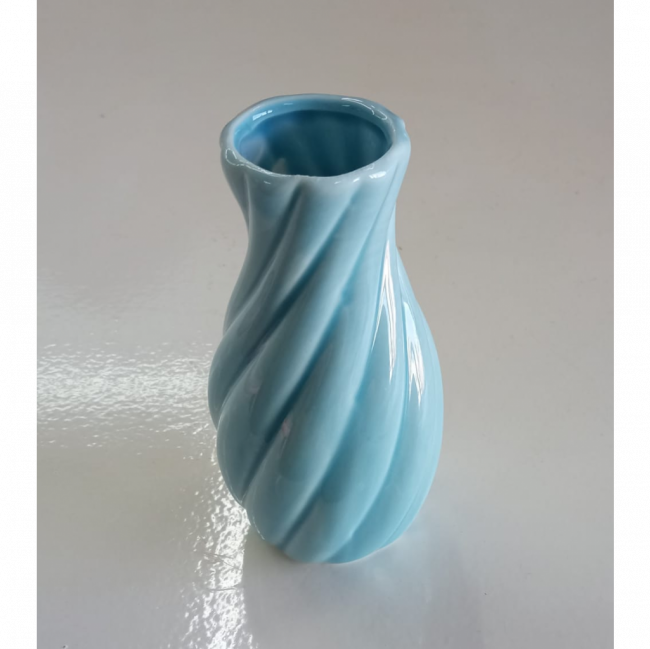 Vaso Azul Claro Cilindro Louça PP (4DX 11A)