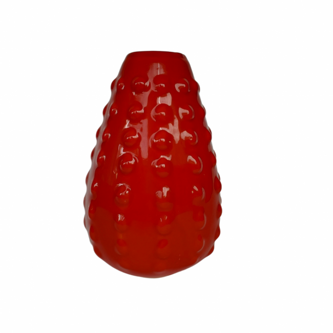 Vaso vermelho bolas  (11D x 17,5A)