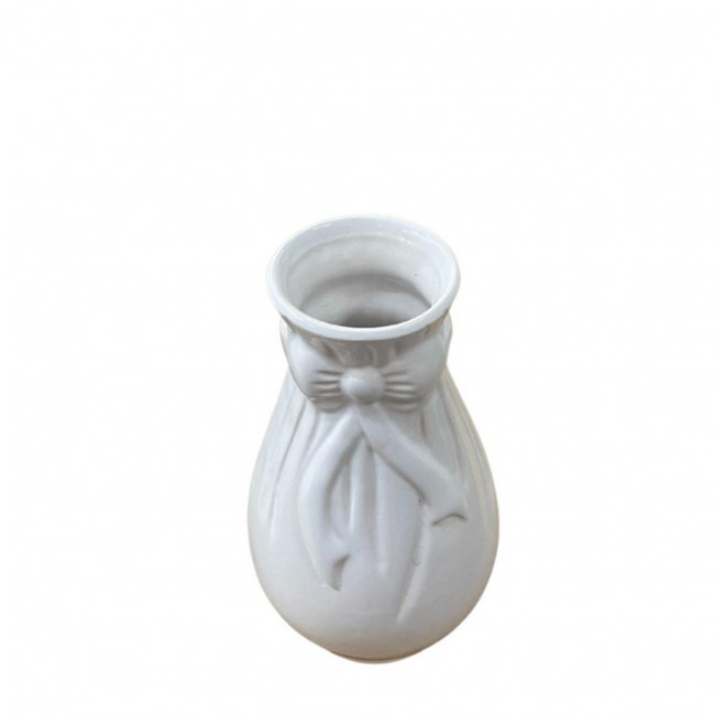 Vaso Branco Com Laço M (7Dx22A)