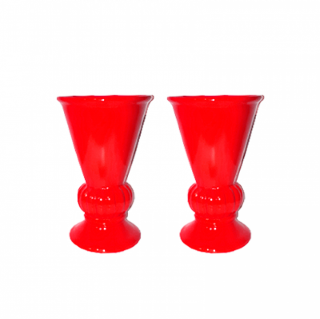 Vaso Vermelho Alto Redondo Louça M (12,5Dx20A)