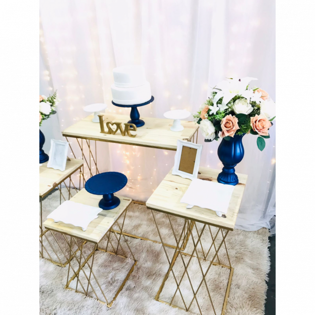 Casamento Azul Fosco mesas trançadas