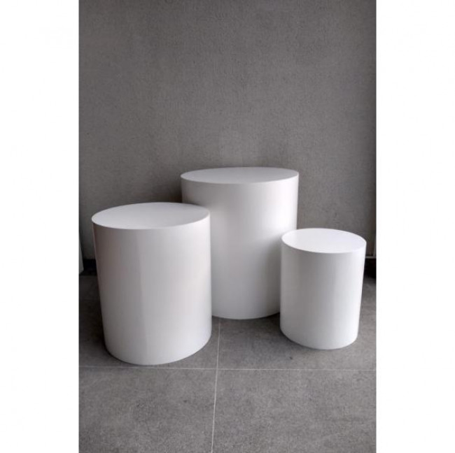 Trio de mesas Cilindro (Branco)