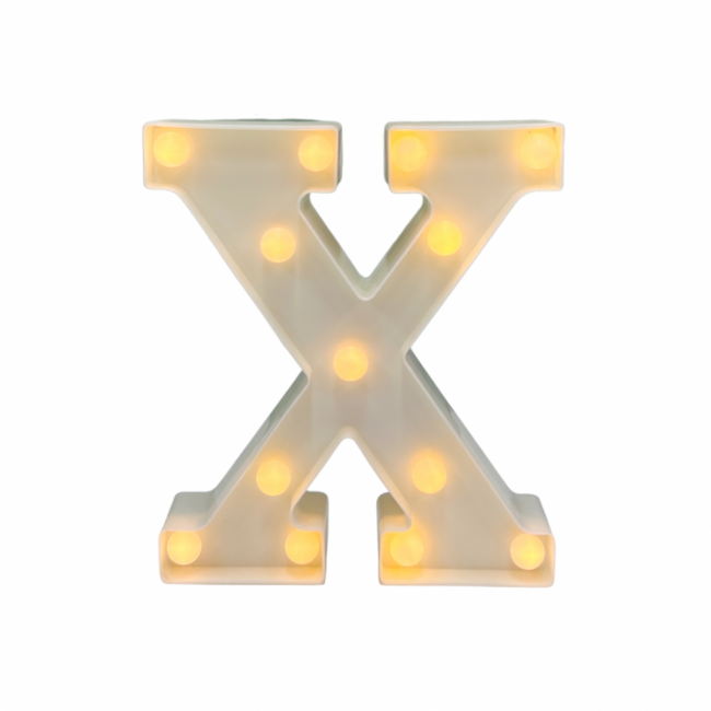 LETRA LED X LUMINOSA BRANCA (C 14 CM | L 5 CM | A 22 CM)