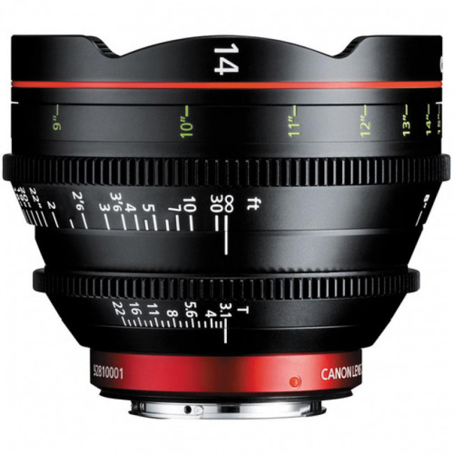 LENTE Canon CN-E 14mm T3.1 L F Cinema Prime Lens (EF Mount)
